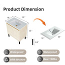 Bathroom Vanity With Ceramic Sink, Floor-Standing Design, Soft-Closing Drawers by HouseOfZazla