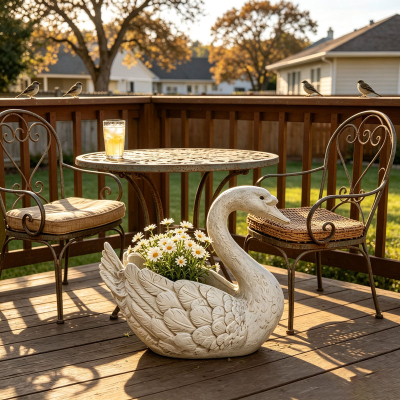 12.6'' Tall Swan Sculpture Planter, photo 2 of 10