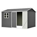 10'x8' Oversized Steel Storage Shed with Window and Lockable Doors by HouseOfZazla