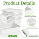 Commercial Meat Tubs with Lids - 6-Pack