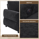 Convertible Sofa Bed Loveseat With Adjustable Backrest And USB Ports by HouseOfZazla