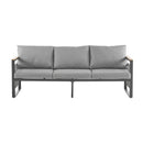 4-Pieces Outdoor Metal Patio Furniture Set with Cushions