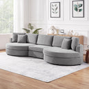 Modern 3 Seater Upholstered Sofa With Curved Design by HouseOfZazla