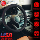 Steering Wheel Cover 14.5in-15in Diameter Universal Fiber Leather Car Steering Wheel Protector Breathable Anti-Slip Odor Free