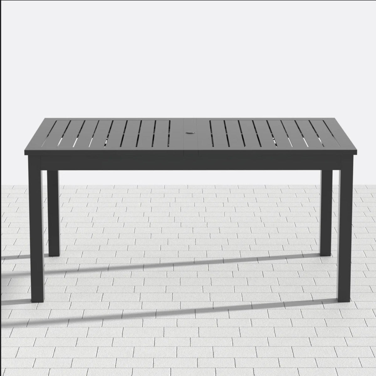 Extendable Outdoor Dining Table, All Weather, Slatted Top, Rust Proof - Gray, photo 12 of 15