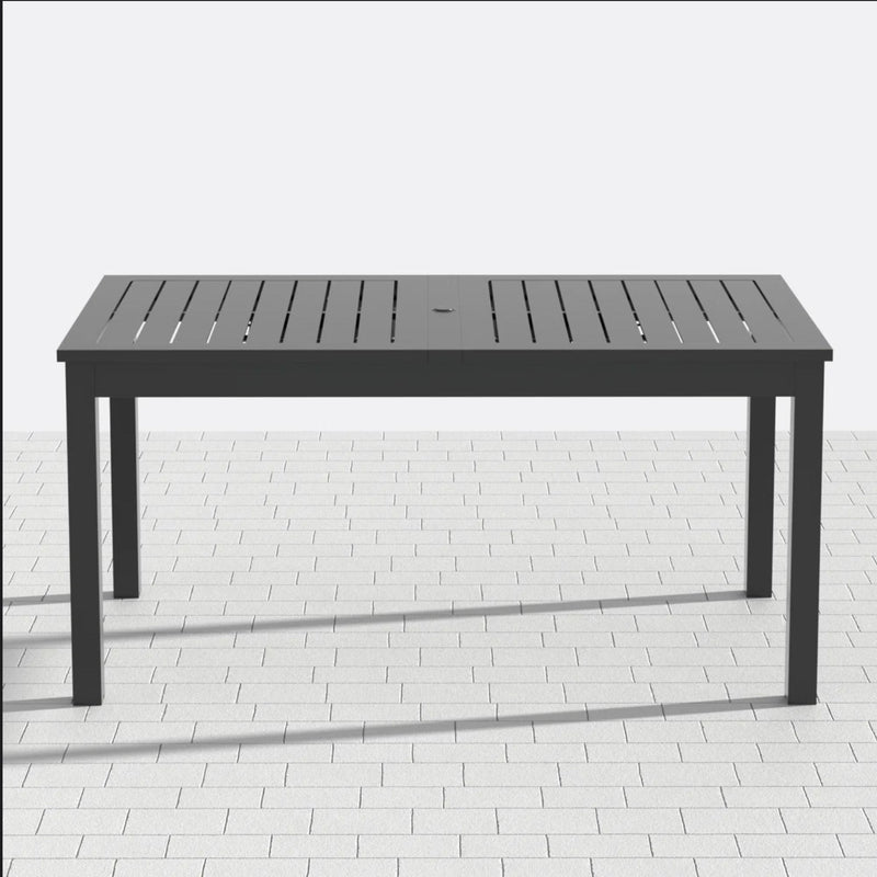Extendable Outdoor Dining Table, All Weather, Slatted Top, Rust Proof - Gray, photo 12 of 15