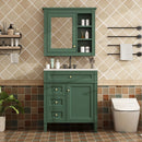 Bathroom Vanity With Medicine Cabinet, Royal Mirror Cabinet, Modern Bathroom Storage Cabinet With 2 Soft Closing Doors And 4 Drawers by Unique Piece Furniture
