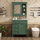 Bathroom Vanity With Medicine Cabinet, Royal Mirror Cabinet, Modern Bathroom Storage Cabinet With 2 Soft Closing Doors And 4 Drawers by HouseOfZazla