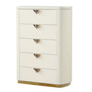La Pierre - 5 Drawer Chest - Beige by HouseOfZazla