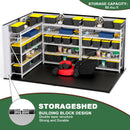 10 Ft. W X 7 Ft. D Plastic Storage Shed With Floor - Black / Gray by HouseOfZazla
