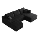 95" Cloud Sectional Sofa with 1 Ottoman