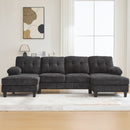 U-Shaped Sectional Sofa 103.5" Fabric Couch With Dual Chaise Lounges, Storage Pockets, Armrest Pillows by Unique Piece Furniture
