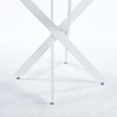Dining Table With Cross Metal Leg And Tempered Glass, Modern Space Saving Kitchen Table For Living Room by HouseOfZazla