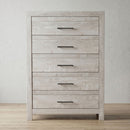 Modern Style 5 Drawer Chest In Natural Rustic Wood With Clean Lines And Spacious Storage by HouseOfZazla