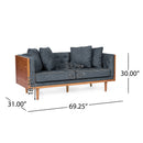 Retro Modern Loveseat With Button Tufted Upholstery by HouseOfZazla