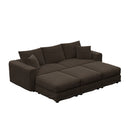 Deep Seat Convertible Sofa With Soft Pillows And Ottomans by HouseOfZazla