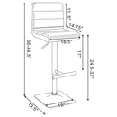 Fresco - Upholstered Adjustable Bar Stool (Set of 2) - White
