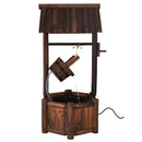 Garden Rustic Wishing Well Wooden Water Fountain with Pump by LJGDeals