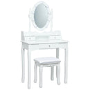 Oval Mirror Vanity Set with 10 LED Dimmable Bulbs and 3 Drawers by LJGDeals
