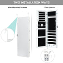 Door Mounted Lockable Mirrored Jewelry Cabinet with LED Lights by DirectDeals