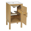 Bathroom Cabinet With Sink, Adjustable Shelf, Soft Closing Hinges - Natural Wood by HouseOfZazla