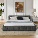 Modern Upholstered Platform Bed Frame With Pleated Design by HouseOfZazla