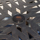 Enchantia Outdoor Square Dining Table with Weave Tabletop and Flared Legs - Copper by HouseOfZazla