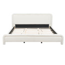 Upholstered Platform Bed Frame With Curved Headboard, Wood Slats Support