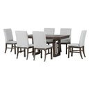 Topmax - 7 Piece Traditional Extendable Dining Table Set With Butterfly Leaf And 6 Upholstered Dining Table Set by HouseOfZazla