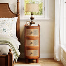Narrow 3 Drawer End Table, Compact Nightstand For Living Room - Brown Oak by HouseOfZazla