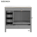 36" Gray Bathroom Vanity with Ceramic Sink Combo