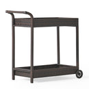 Resin Wicker Bar Cart With Metal Frame - Brown by HouseOfZazla