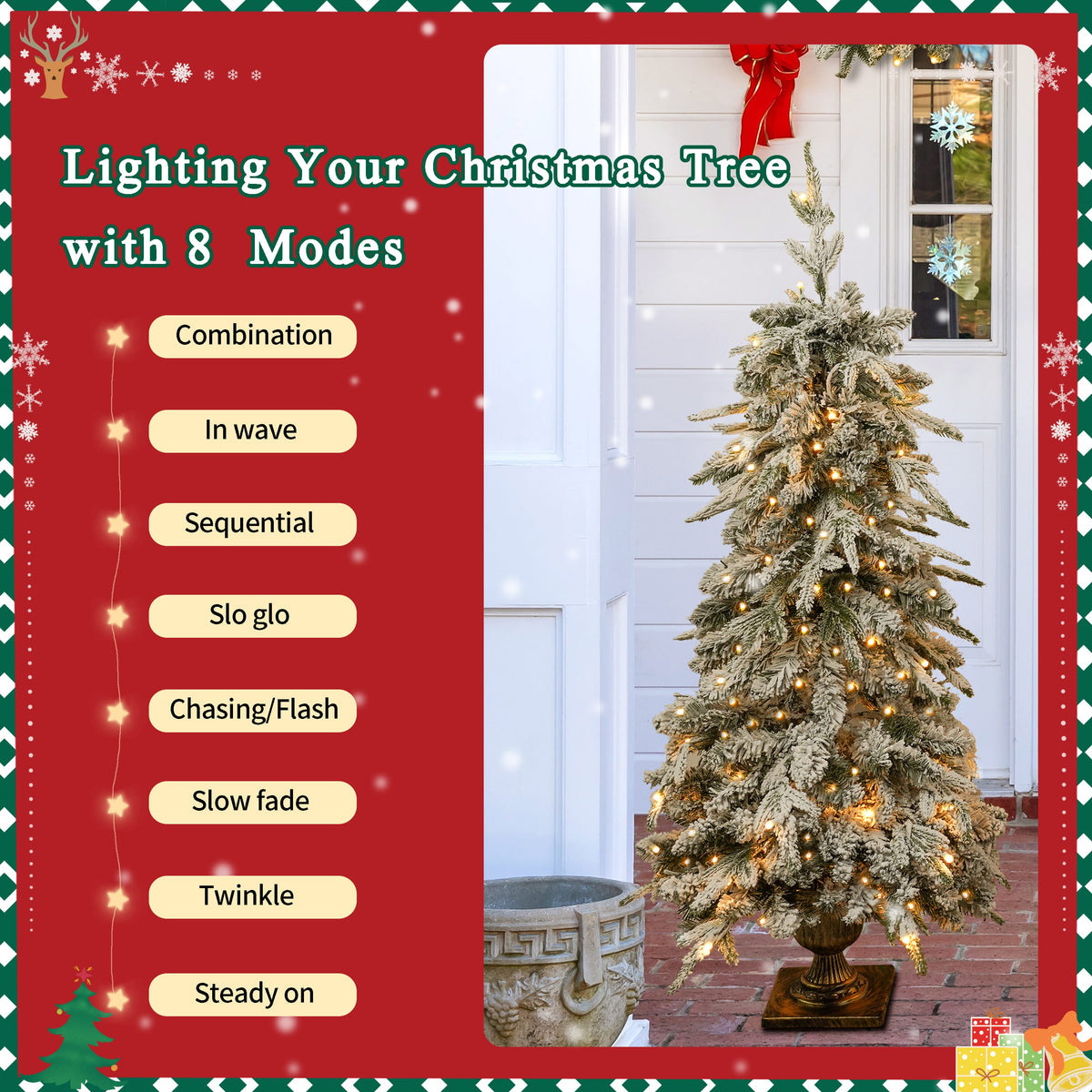 Pre-Lit Christmas Artificial Tree 4-Piece Set, photo 5 of 8