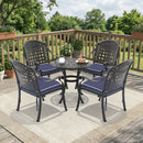 5-Piece Cast Aluminum Patio Furniture Set with Cushions by HouseOfZazla