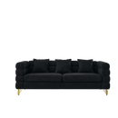 3-seater + 3-seater Combination sofa.BLACK teddy