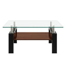 Modern Rectangular Coffee Table With Tempered Glass Top Layer, Table For Living Room - Transparent by HouseOfZazla