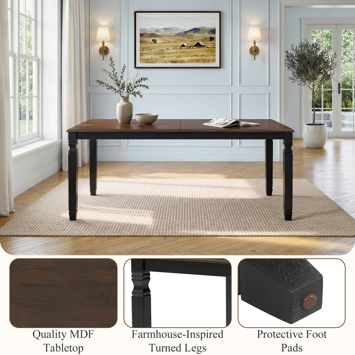 59"-77" Extendable Dining Table for 4–6 People, photo 4 of 10