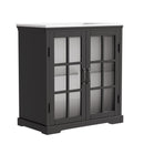 Modern Bathroom Vanity With Ceramic Sink, Tempered Blurred Glass Doors by HouseOfZazla