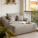 Convertible Chaise Lounge Sleeper Sofa with Cup Holders & Pillows
