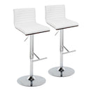 Mason - Contemporary Adjustable Barstool & Swivel With Straight T Footrest (Set of 2) by HouseOfZazla