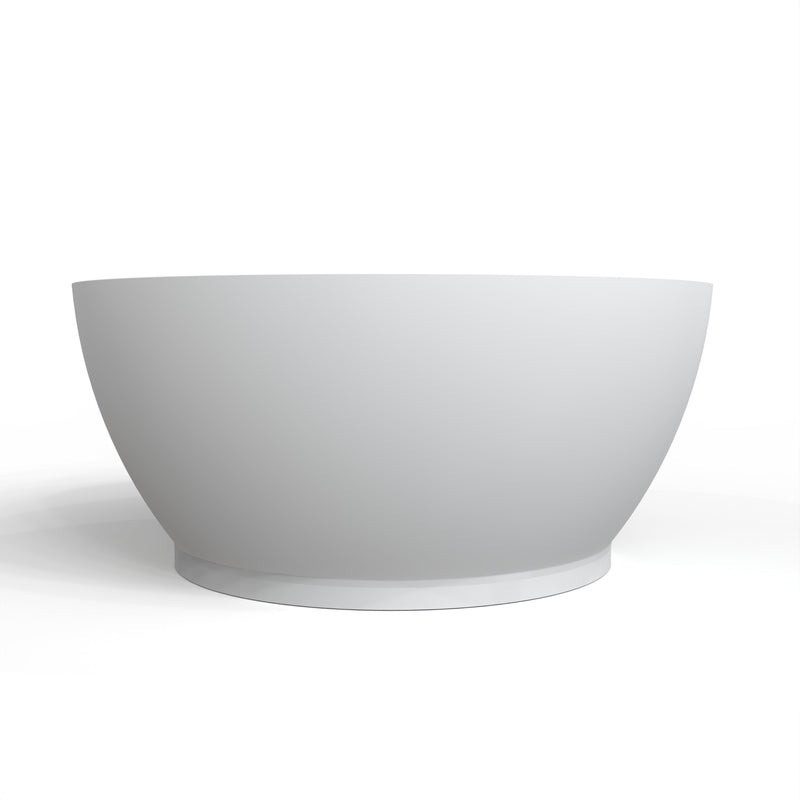 52.7 Inch Round Freestanding Solid Surface Soaking Bathtub, photo 6 of 9