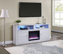 Terra - TV Stand Console With Fireplace - White Walnut by Unique Piece Furniture