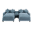 Modern Sectional Sofa With Removable Ottomans, USB Ports by HouseOfZazla