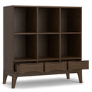 Harper - Low 6 Cube Storage With Drawers - Walnut Brown by Unique Piece Furniture