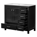 Bathroom Vanity With Ceramic Sink Combo, Abundant Storage Cabinet 2 Soft Close Doors And 5 Drawers by HouseOfZazla