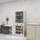 71" Kitchen Pantry Storage Cabinet, with 4 Doors, Drawer, 2 Adjustable Shelves, Freestanding Cupboard for Dining Room Living Room, Laundry-White