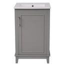 Modern Small Bathroom Vanity Cabinet With Ceramic Basin, Ample Storage, 1 Soft Close Door by Unique Piece Furniture