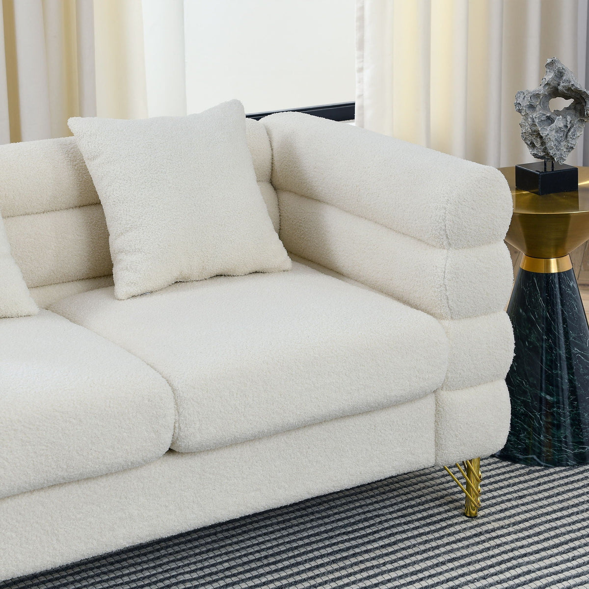 Oversized 2 Seater Sectional Sofa With Deep Seating And 2 Pillows, photo 16 of 23