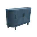 Curved Sideboard Wooden Console Table With 4 Doors And Adjustable Shelves For Living Room - Blue by Unique Piece Furniture