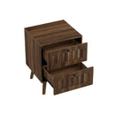 Double Drawer Bedside Table (Set of 2) - Walnut by HouseOfZazla